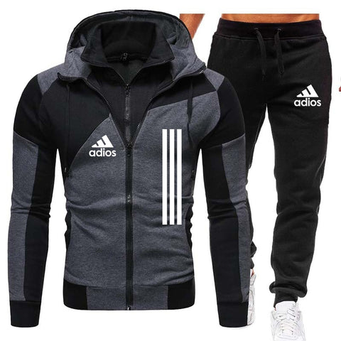 Men 2 Pieces Sets Winter Jacket Casual Zipper