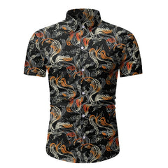 New Men's Short Sleeve Printed Shirts Male