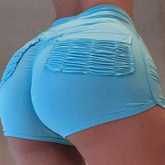 High Waist Solid Color Peach Hip Sexy Sports