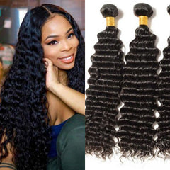 Brazilian Hair Deep Wave Bundles Deals100% Natural