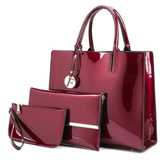 Luxury Patent Leather Handbags Vintage Female