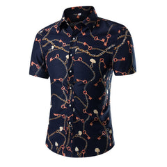 Mens Hawaiian Short Shirt Male Casual