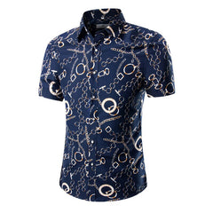 Mens Hawaiian Short Shirt Male Casual