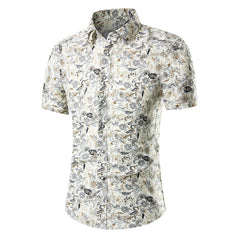 Mens Hawaiian Short Shirt Male Casual