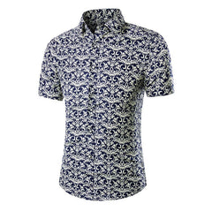 Mens Hawaiian Short Shirt Male Casual