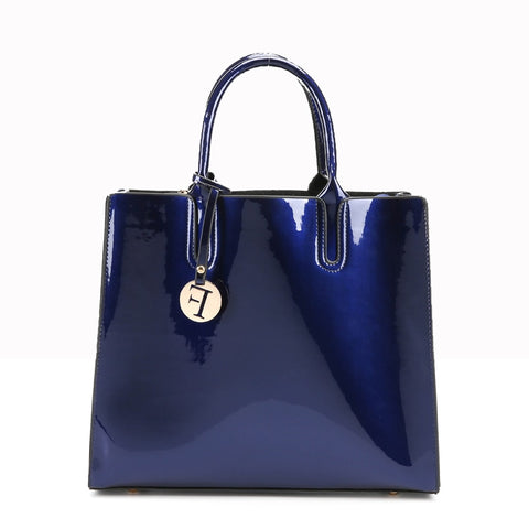Luxury Patent Leather Handbags Vintage Female
