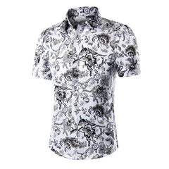 Mens Hawaiian Short Shirt Male Casual
