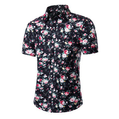 Mens Hawaiian Short Shirt Male Casual