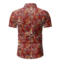New Men's Short Sleeve Printed Shirts Male