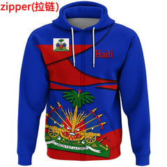 Emblem Flag Caribbean Sea Haiti Island Retro Pullover Men/Women