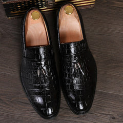 Men's Crocodile pattern Dress Leather