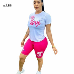 T-shirt and shorts women's two-piece set