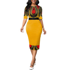 Hot Ladies Fashion Half Sleeve Dress Women Elegant