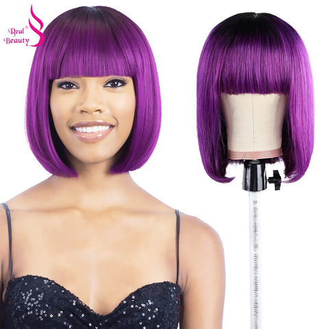 Human Hair Wigs 1B/Blond For Women