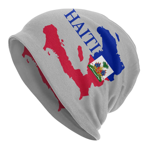 Haiti Map Flag Bonnet Femme Hip Hop Knitted Hat For Men Women