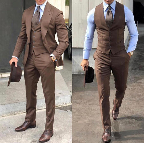 Tuxedos Suits Slim Fit Bridegroom For Men 3 Pieces