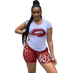 Tracksuit for Women Summer Clothing Lips Short