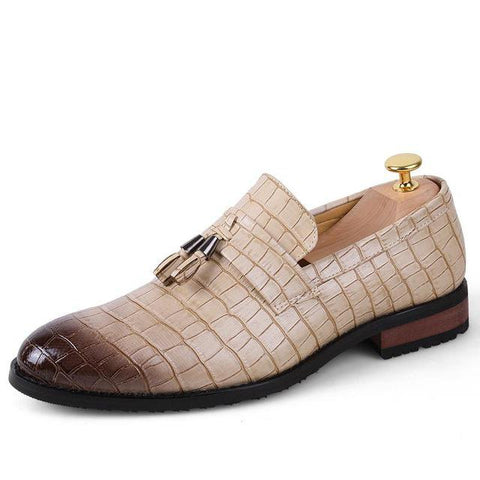 Men's Crocodile pattern Dress Leather