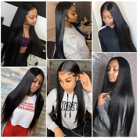 Human Hair Bundles With 5x5 Closure Brazilian