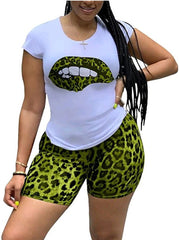 Tracksuit for Women Summer Clothing Lips Short