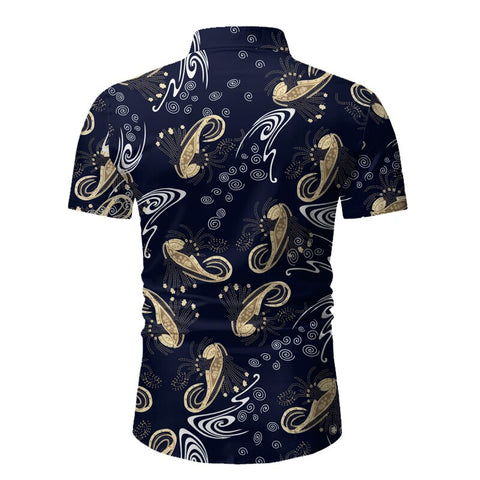 New Men's Short Sleeve Printed Shirts Male