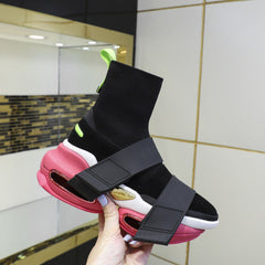 2021 new elastic boots, high top sock shoes