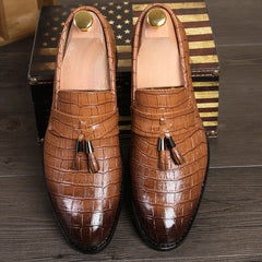 Men's Crocodile pattern Dress Leather
