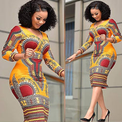 African Style Floral Print Retro Dress for Women