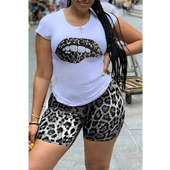 Tracksuit for Women Summer Clothing Lips Short