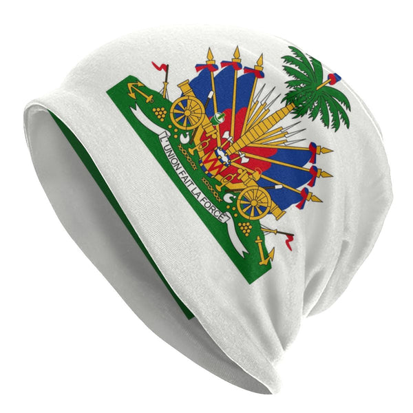 Unisex Bonnet Knit Hat Men Women Haiti Coat Of Arms Street