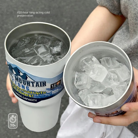 Freeze Thermos Bottle with Lid Straw Stainless Steel Water