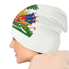 Unisex Bonnet Knit Hat Men Women Haiti Coat Of Arms Street