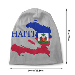 Haiti Map Flag Bonnet Femme Hip Hop Knitted Hat For Men Women
