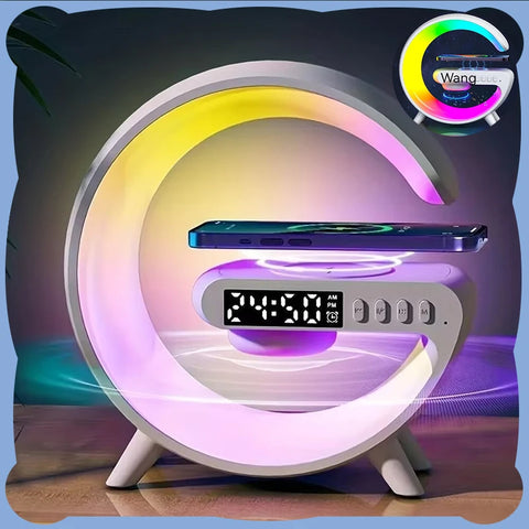G Speakers Alarm Clock Lamp With Wireless Charger