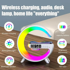 G Speakers Alarm Clock Lamp With Wireless Charger