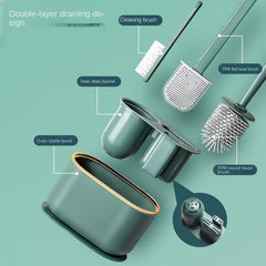 Toilet Brush Silicone Free Wall Mounted Multi-functional