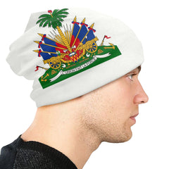 Unisex Bonnet Knit Hat Men Women Haiti Coat Of Arms Street