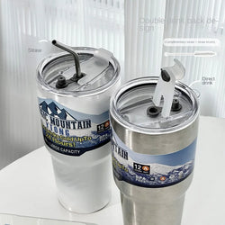 Freeze Thermos Bottle with Lid Straw Stainless Steel Water
