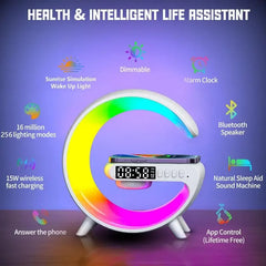G Speakers Alarm Clock Lamp With Wireless Charger