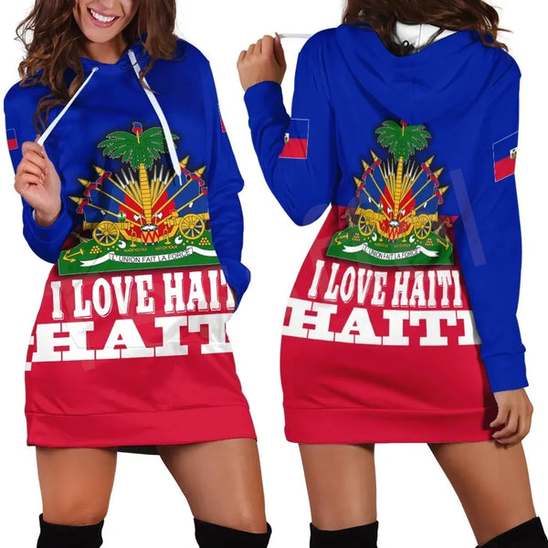 New Fashion Flag Caribbean Sea Haiti Casual Sexy Women